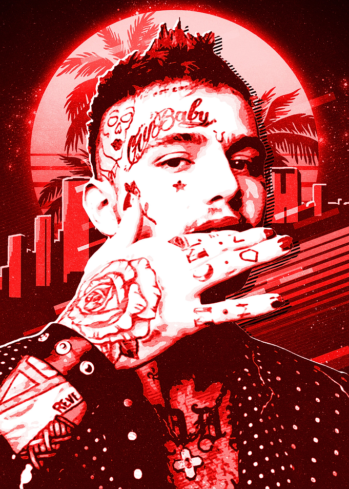 Lil Peep red retro