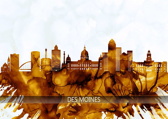 Des Moines Iowa Skyline