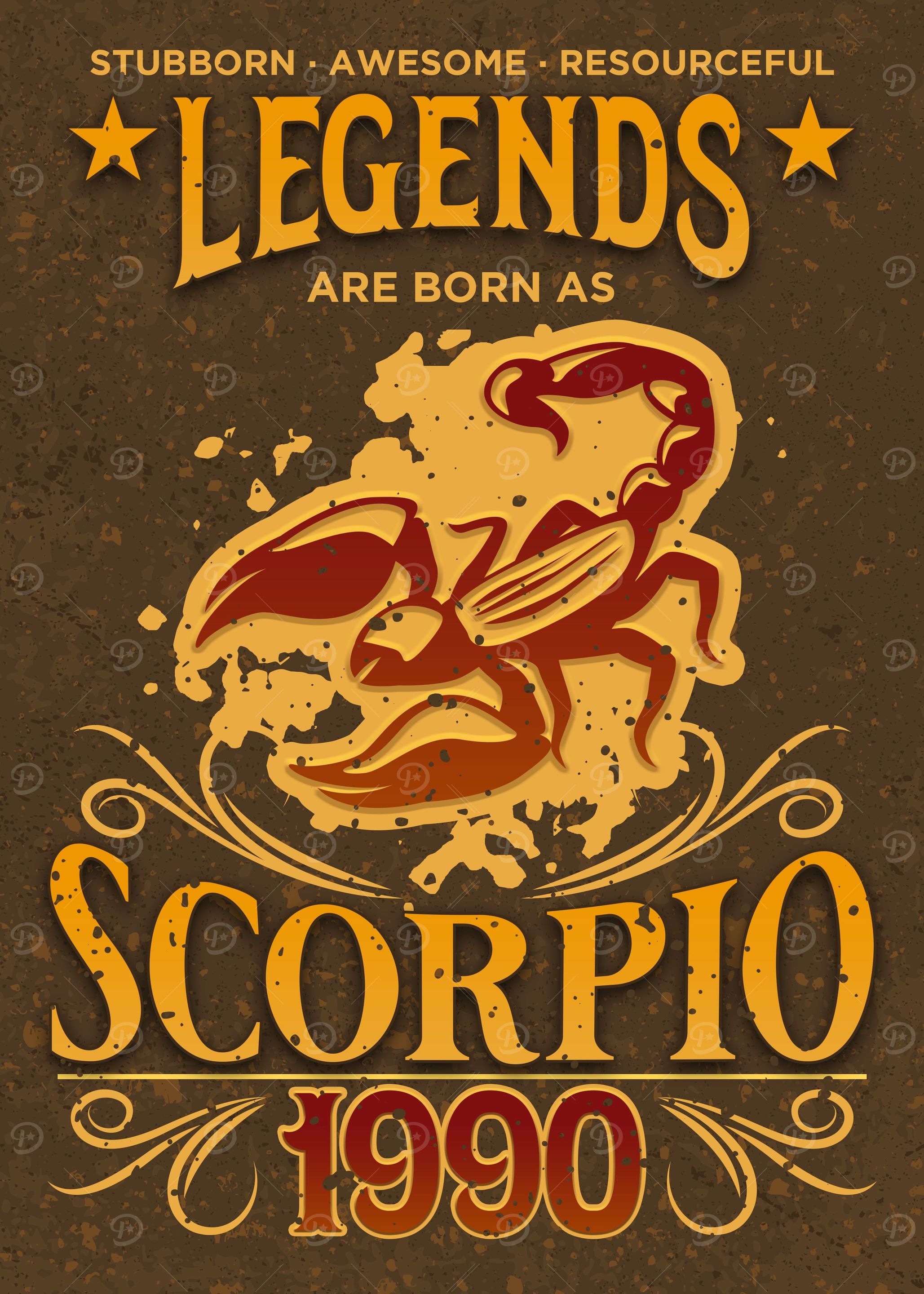 Born As Scorpio 1990 Gift