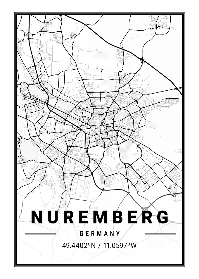 Nuremberg Light City Map