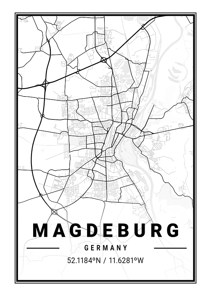 Magdeburg Light City Map