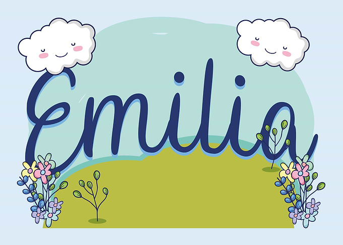 EMILIA Baby Name Sign Gift