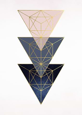 Triangles Blush Navy Gold
