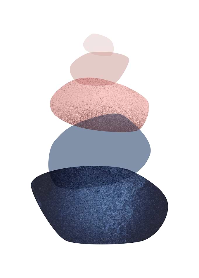 Pebbles in blush navy