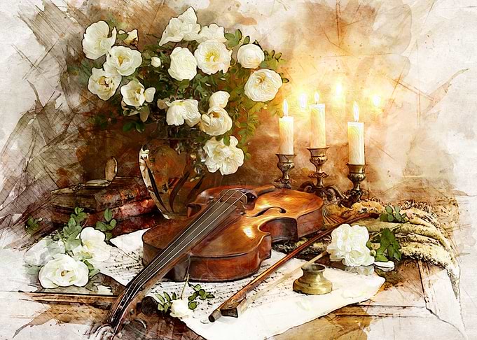 Violin Oil painting