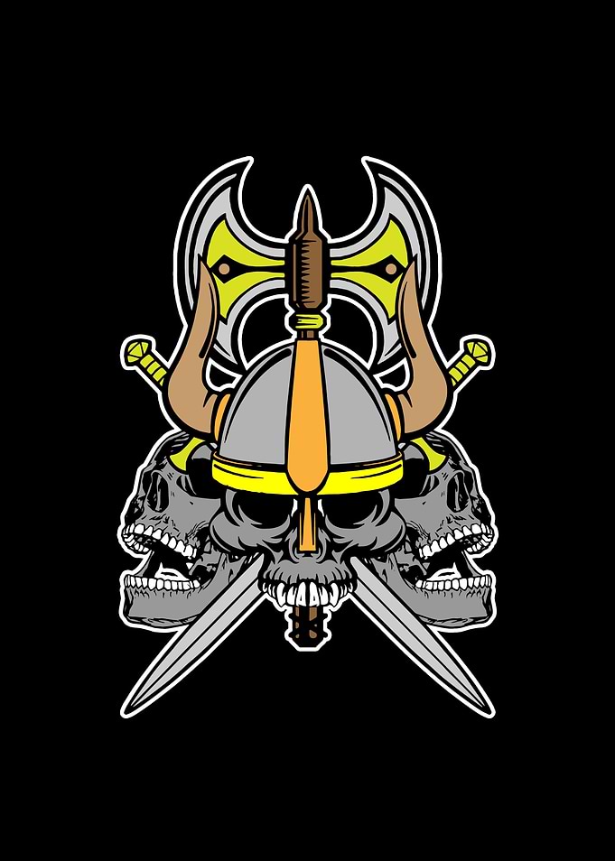 Viking Sword Skull Helmet