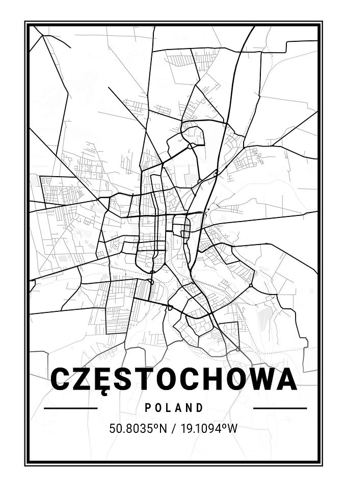 Czestochowa Light City Map