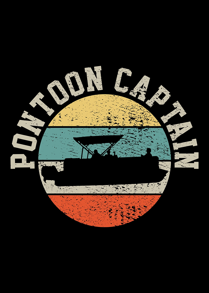 Pontoon Boat Boating Retro