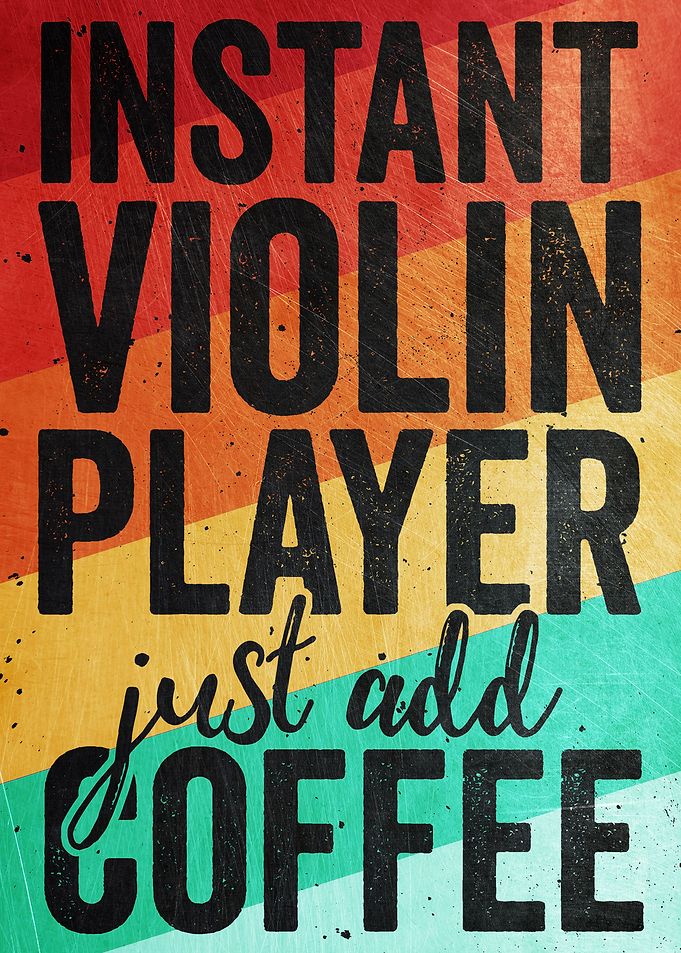 Violin And Coffee Retro