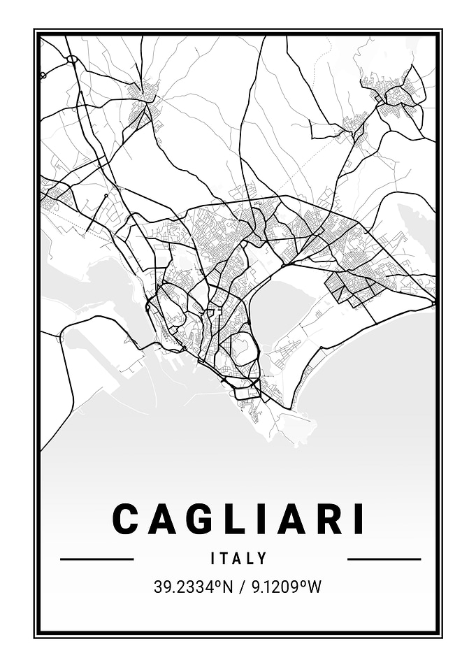 Cagliari Light City Map