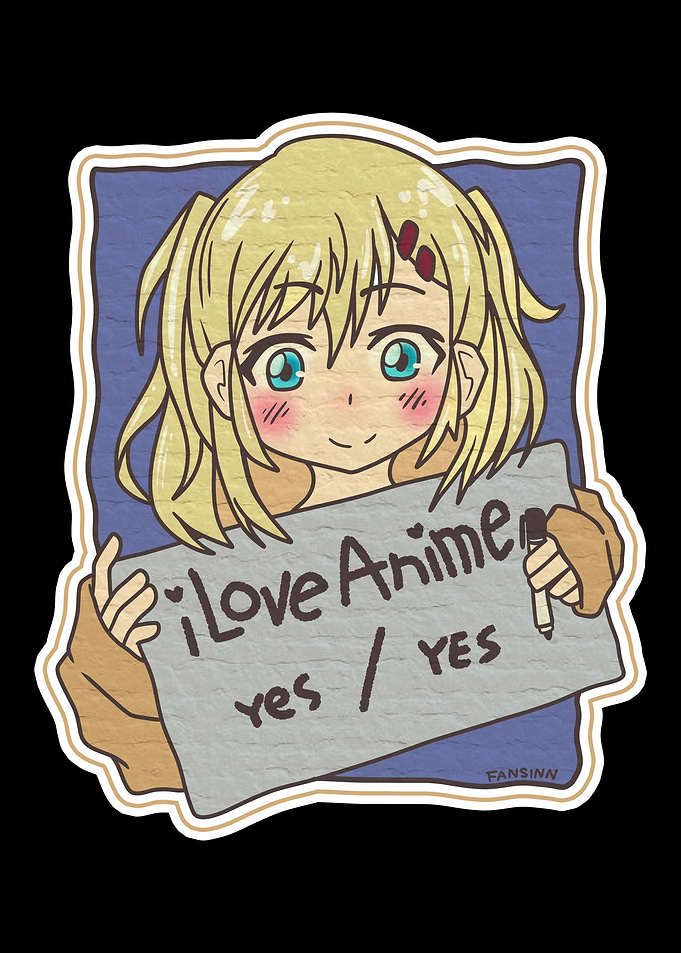 I Love Anime Cartoon gift