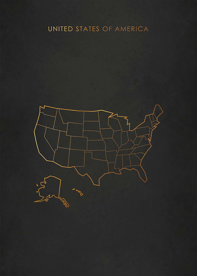 Gold United States Map
