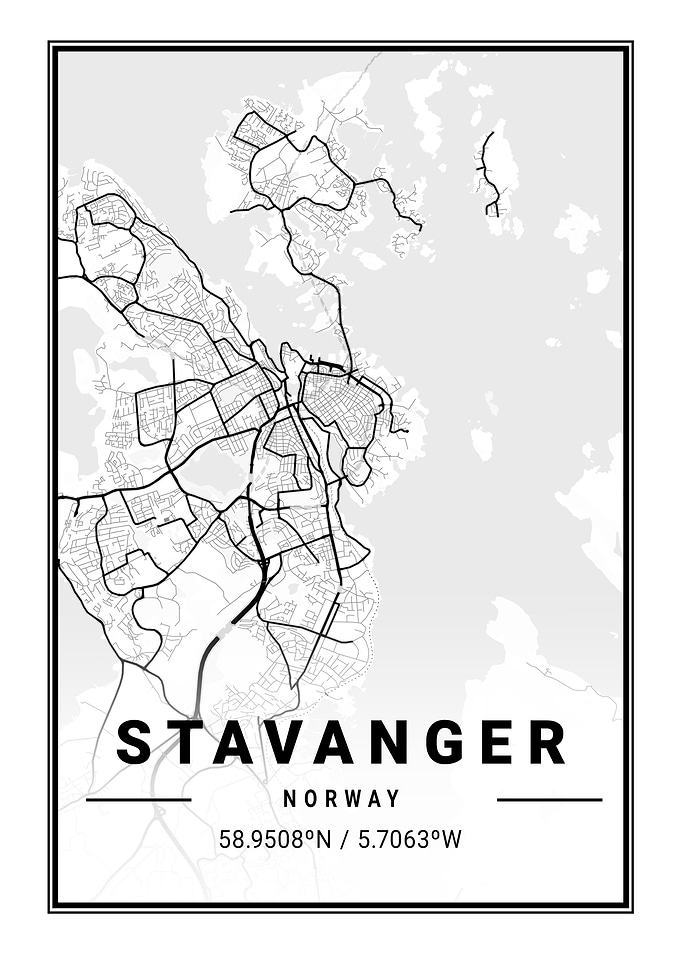 Stavanger Light City Map
