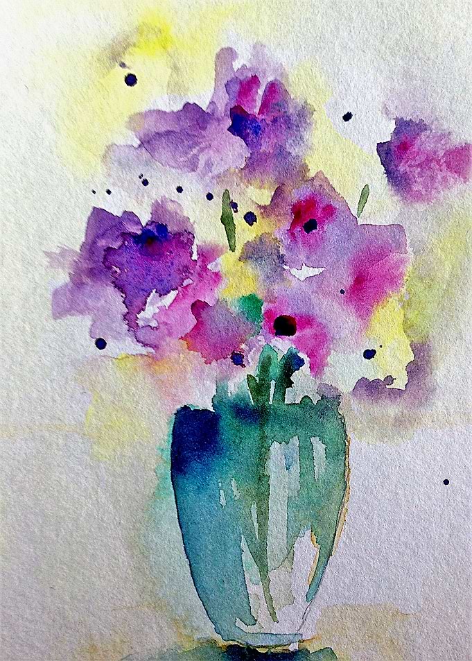 Purple Flowers Watercolor