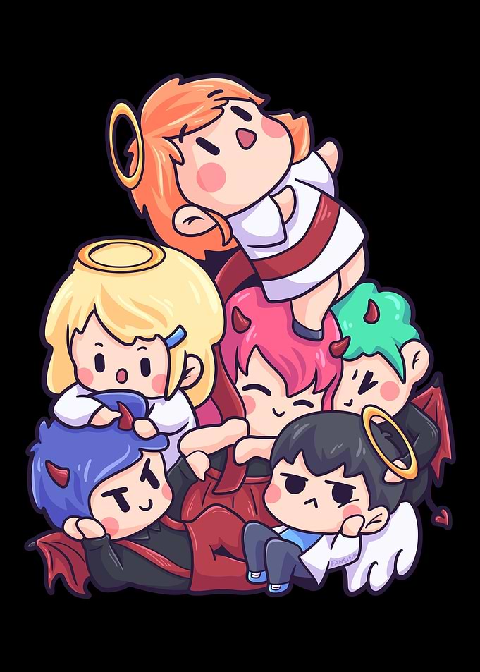 Angel Devil Heaven Hell Fr