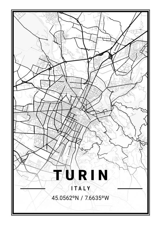 Turin Light City Map