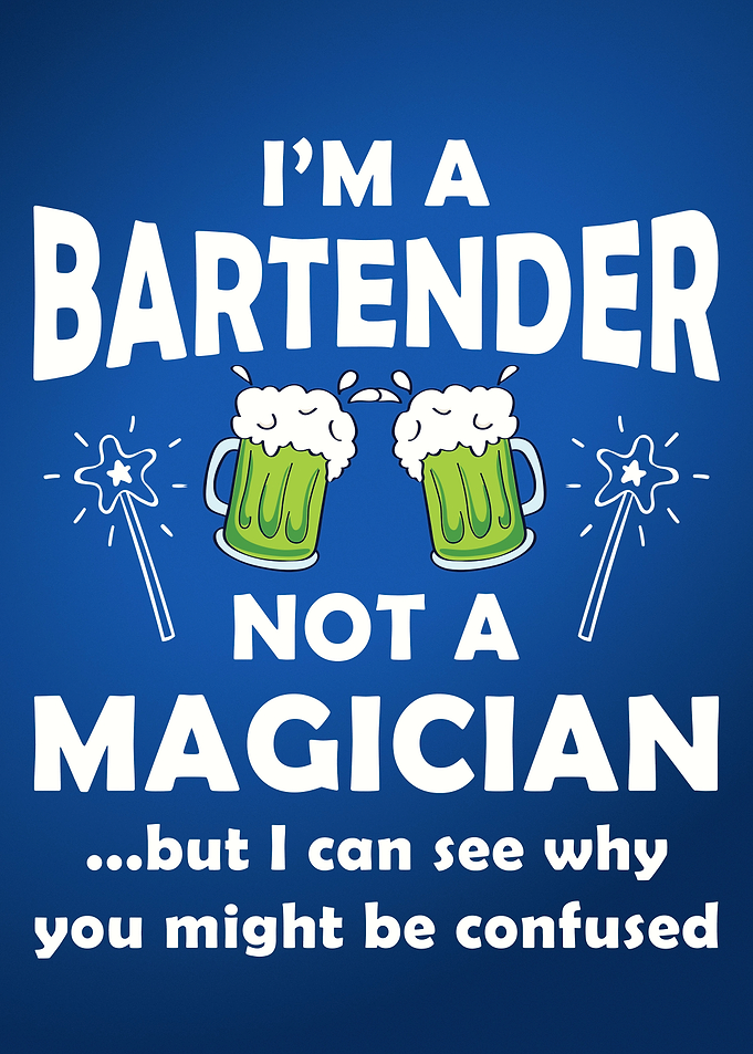 Bartender Modern Blue Art