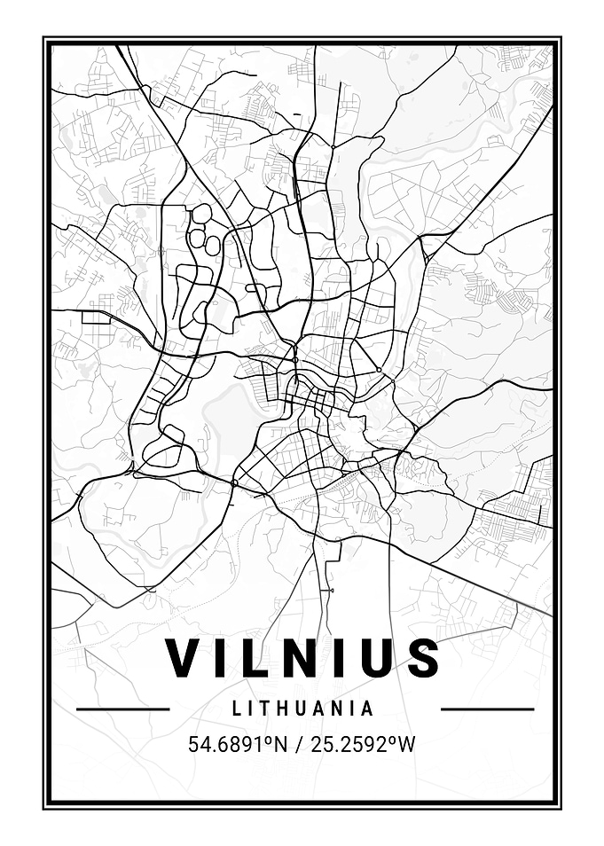 Vilnius Light City Map