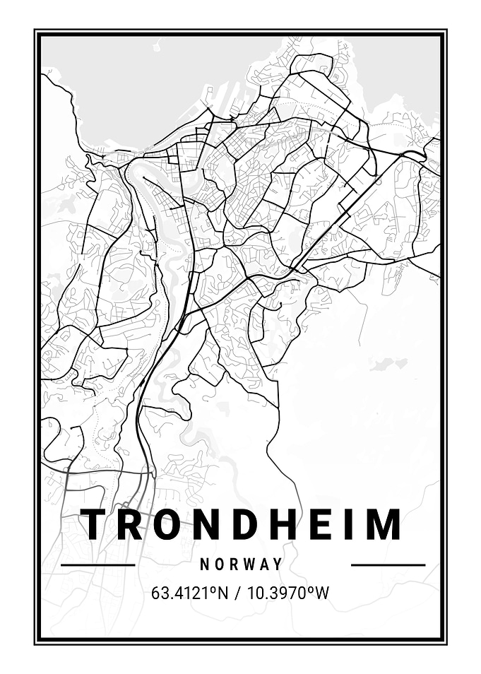 Trondheim Light City Map