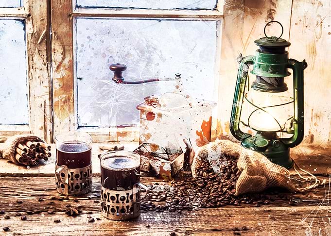 Coffee Bean Oil Painting