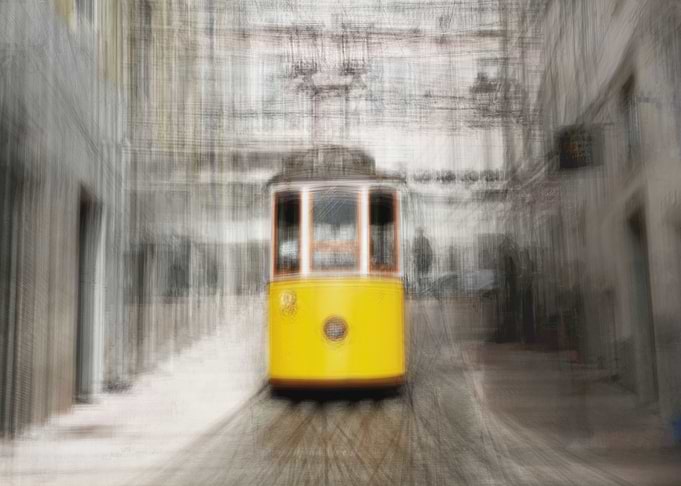 Yellow Elevator in Lisbon