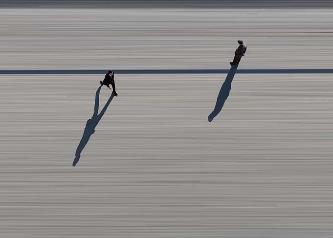 Two men from above