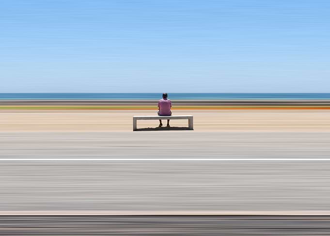 Man looking at the beach