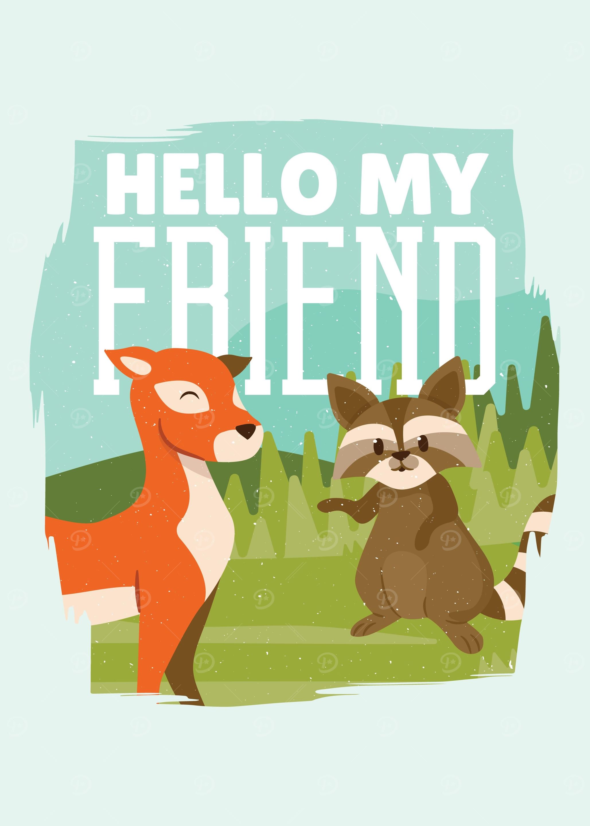 Roe deer raccoon friends