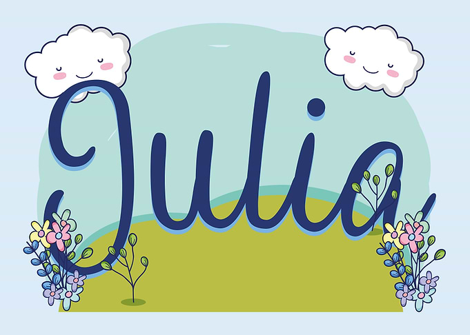 JULIA Baby Name Sign Gift