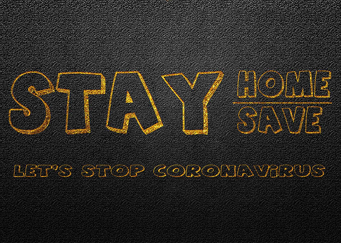 Stay Home stay Save text