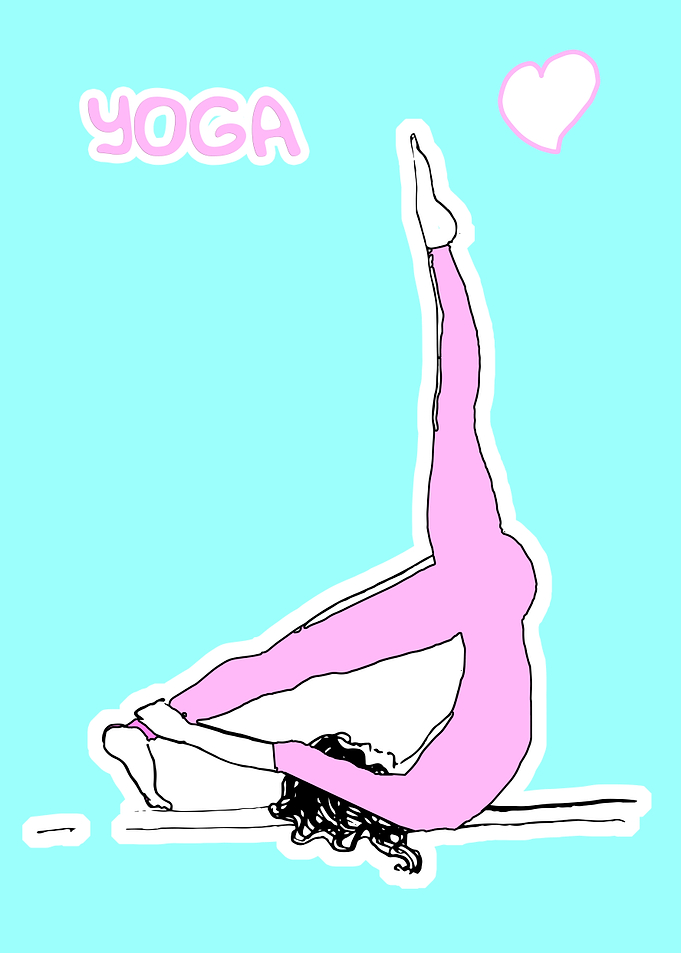 Cute yoga in mint color