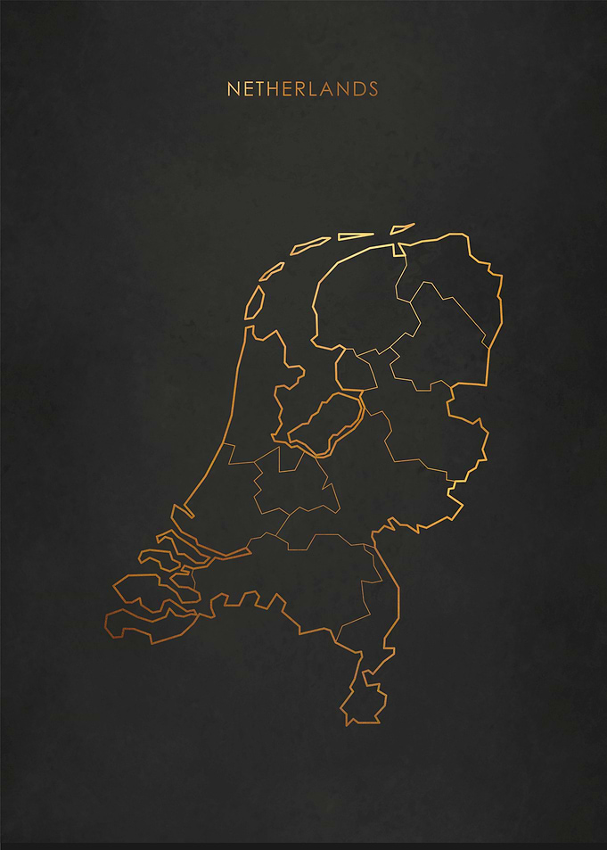 Gold Netherlands Map