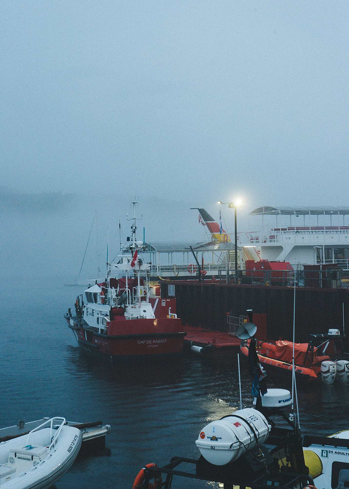 Foggy Tadussac port