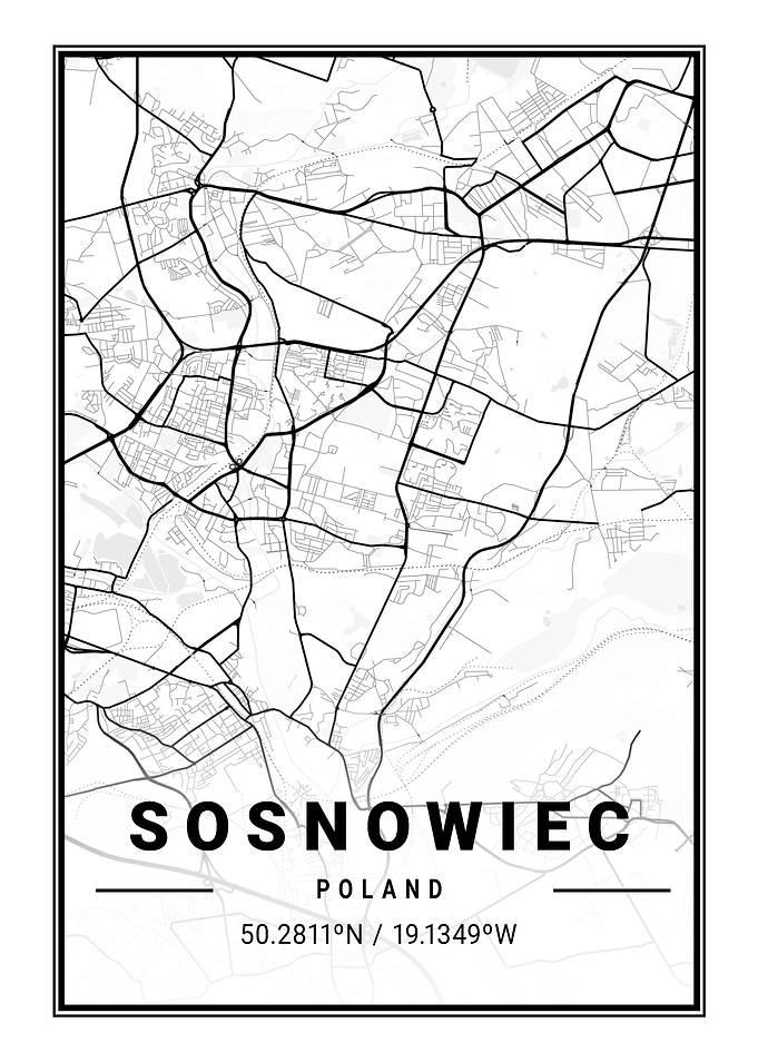 Sosnowiec Light City Map
