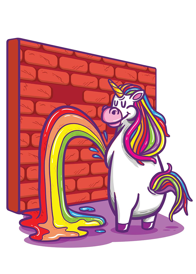 Unicorn Peeing On Wall