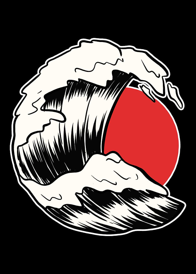 Japan Flag Wave Japanese A
