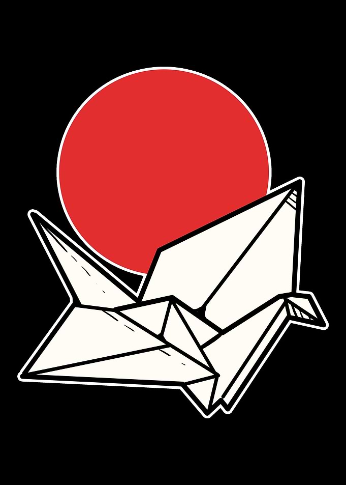 Japan Flag Crane Japanese