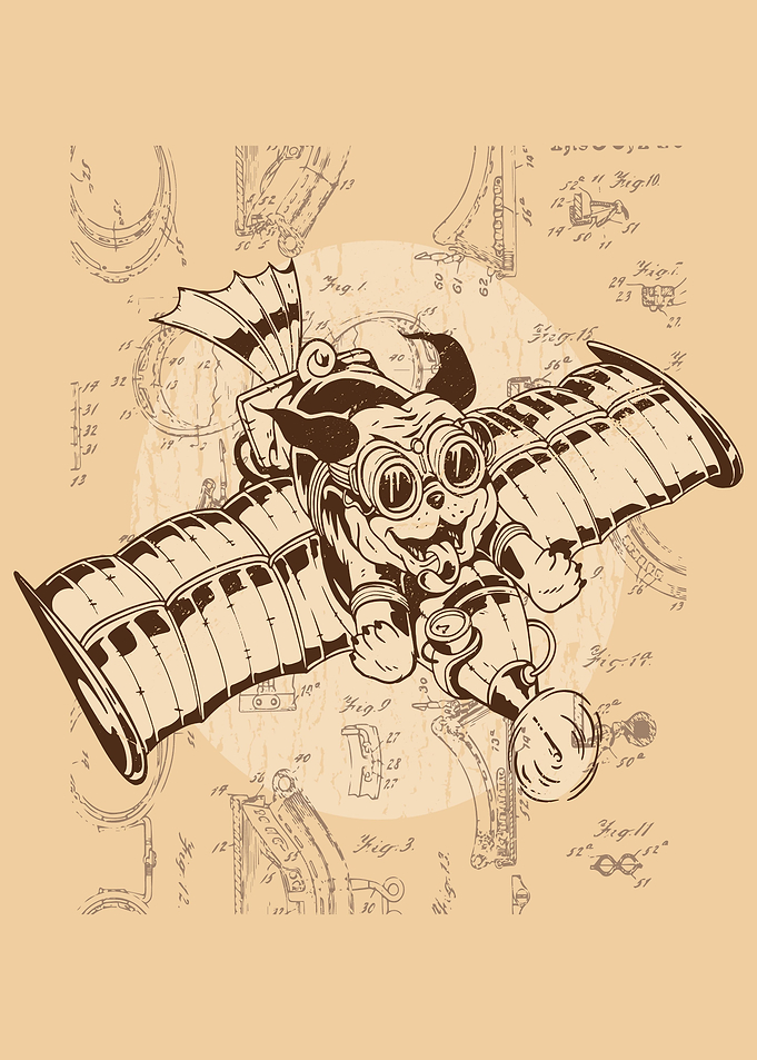 Steampunk Flying Dog
