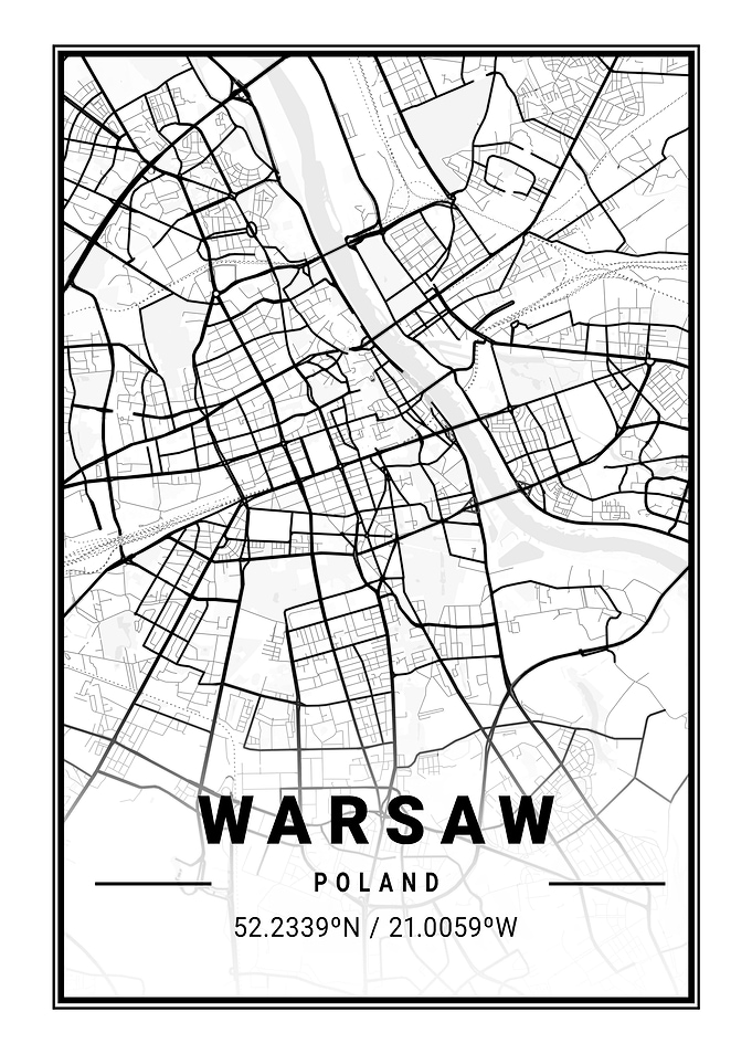 Warsaw Light City Map