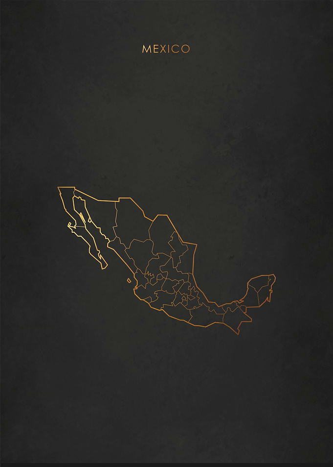 Gold Mexico Map
