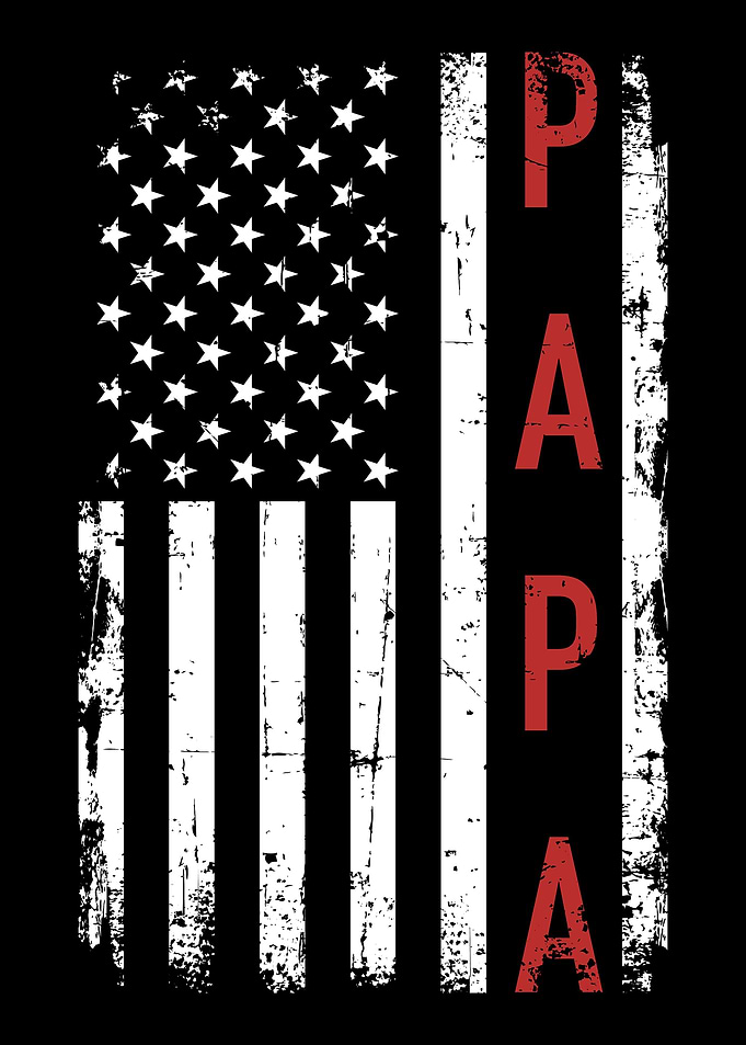 Papa with US american flag