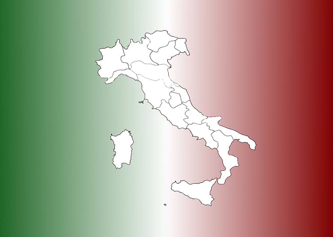 Map Flag Italie