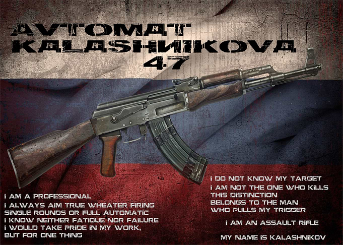 AK 47 Russian Flags
