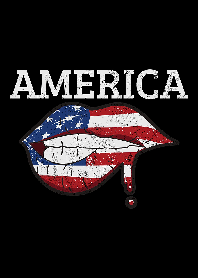 America USA Flag Lip 4th o