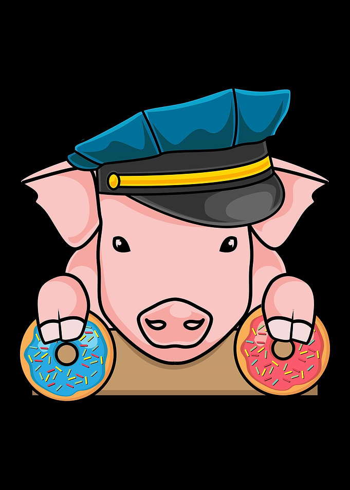 Pig Cop Donut Police