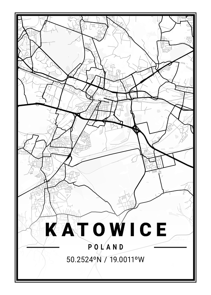 Katowice Light City Map