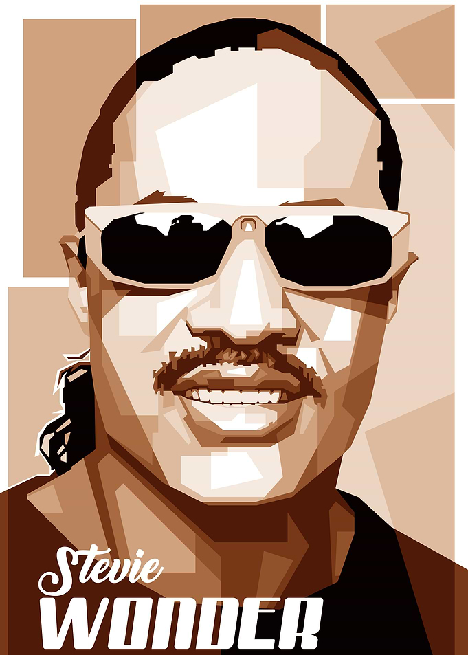 Stevie wonder in monocrome