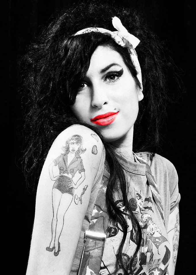 Amy Winehouse Lips Red Art