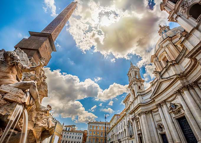 Fountain in Rome in Italy