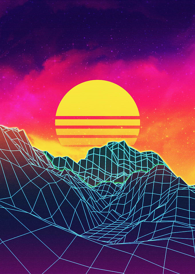 Vaporwave Sunset rocks